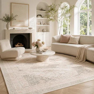 Produktbild von Designer Teppich Pop-Vintage Orient Mintgrün, Größe:160x230 cm, KI-generiertes Bild