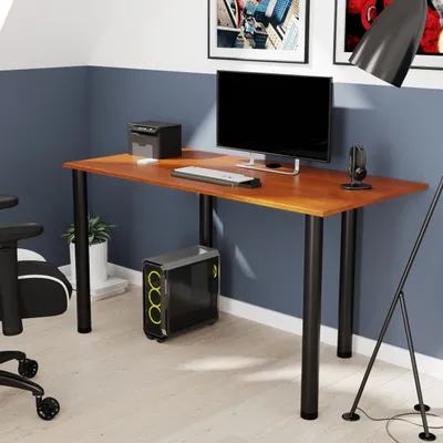 Image de AKKE Locarno Bureau avec pieds noirs LxlxH : 100x60x74 cm