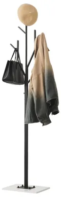 Kleiderständer Baumform, Metall, schwarz-marmoriert, 174 cm