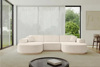 Produktbild von ALTDECOR Ecksofa in U-Form  MARI-U1-v1 -303x171x83 cm Beige -  Corner Sofa Bett Eckcouch Couch L-Form Wohnlandschaft Cauchsofa