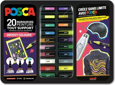Immagine prodotto di POSCA M POSCA/20 016 Marcatore a pigmento POSCA "COLORI GROVOSI", scatola di metallo da 20 pezzi