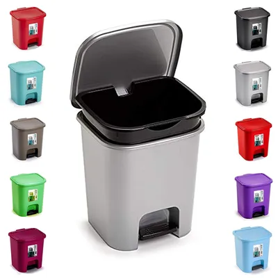Image de Poubelle à pédale de 7,5 litres avec bac intérieur amovible, idéale pour la cuisine et le bureau