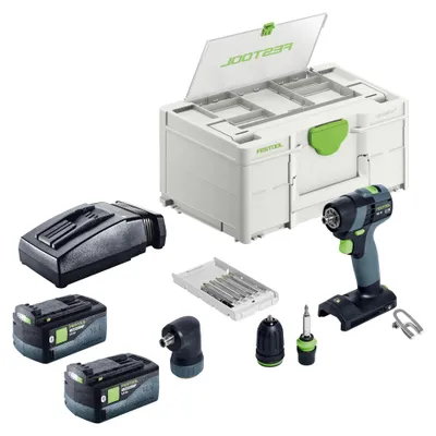 Immagine prodotto di Festool TXS 18-Basic-Set Trapano avvitatore a batteria 18 V 40 Nm Brushless + 2x batteria 5,0 Ah + caricabatteria + Systainer