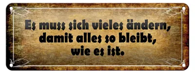 Produktbild von Blechschild Spruch 27x10cm es muss sich vieles ändern damit Dekoration