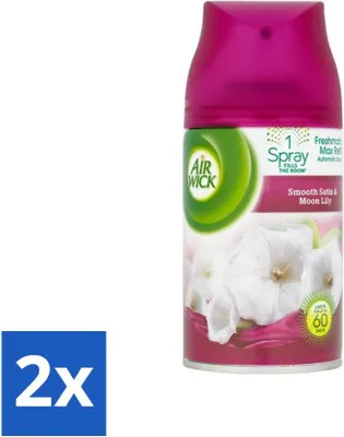 Zdjęcie produktu dla Air Wick Freshmatic – wkład do odświeżacza powietrza – Lilia i satyna – 250 ml – opakowanie ekonomiczne – 2 sztuki