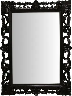 Produktbild von Casa Padrino Barock Wandspiegel Schwarz  Klavierlack, Höhe 117 cm, Breite 87 cm - Edel & Prunkvoll