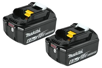 Obrázok produktu pre Nabíjateľná batéria, kompatibilná s napätím 18 V, kapacita 6,0 Ah, 2 kusy, Makita 6Ah, 18V-c