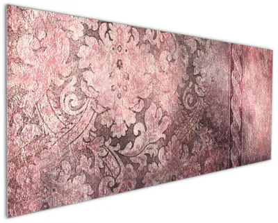 Produktbild von Wallario Küchenrückwand aus Glas, Größe: 125 x 50 cm, Motiv: Schnörkelmuster in rot | Spritzschutz | abwischbar | pflegeleicht | in