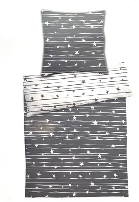 Produktbild von heimtexland ® Bettwäsche Set 80x80 200x135 aus kuschelig weichem Microfaser Fleece Allergiker Bettbezug Typ785 Sterne