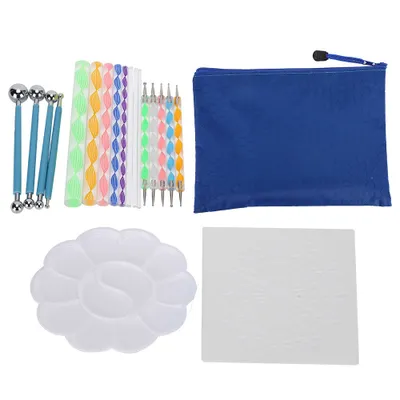 Produktbild von 20Pcs Mandala Punktierung Werkzeuge Set DIY Kunst Rock Dot Schablone Tablett Malerei Zubehör