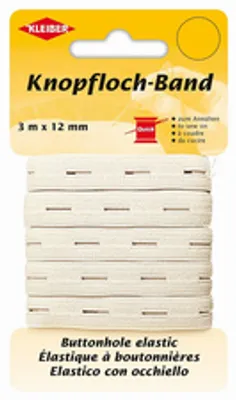 Produktbild von KLEIBER Knopflochband 12 mm x 3 m weiß