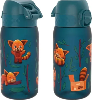 Immagine prodotto di ION8 | Borraccia Recyclon 350ml - verde mare - con panda rossi - senza BPA e leggera