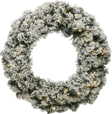 Produktbild von Imperial Kranz vor beleuchtet d60 cm50l weiß Weihnachten - Everlands