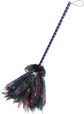Produktbild von Kostümzubehör Hexenbesen schwarz-bunt 80 cm - Einheitsgröße