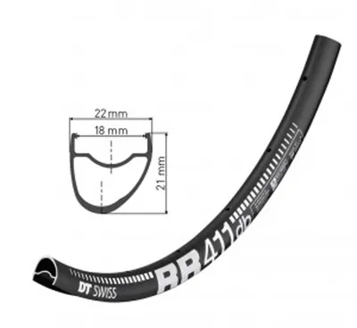 Produktbild von DT Swiss Felge RR 411 Asymmetric Disc 32 Loch Schwarz - leichte Rennrad-Disc-....
