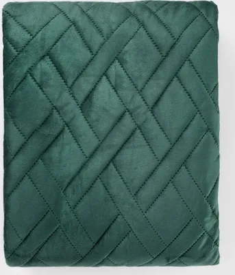 Produktbild von HOMLA TUALA Samt gesteppte Tagesdecke grün 200x220 cm