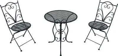 Image de AXI Eloise Table et Chaise Bistrot, 2 Chaises 1 Table, Ensemble Bistro Extérieur Imprimé Gris - Salon de Jardin Bistrot, Table Bistrot Mosaique pour