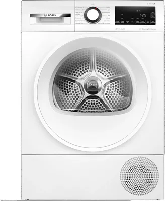 Produktbild von Bosch Serie 6 WQG24502FR, Freistehend, Frontlader, Wärmepumpe, Weiß, Drehregler, Berührung, Rechts