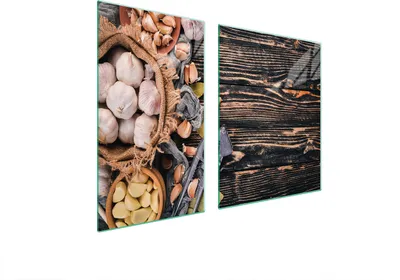 Immagine prodotto di Piastre copri fornelli 2 pezzi 100x52 Copri piano cottura in Vetroceramica tagliere in vetro verdure in legno