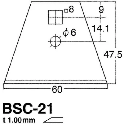 Productafbeelding van NT Cutter h1311575: Reservemes voor NT Cutter BSC-21P, mesbreedte: 60 mm