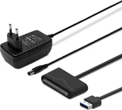 Produktbild von SAVIO AK-39 USB 3.0 - SATA III Adapter für 3,5″/2,5″ Laufwerke mit Netzteil, Schwarz