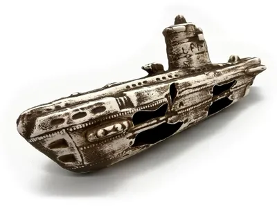 Produktbild von Keramische Dekoration für Aquarium und Terrarium U-Boot Wrack Schiff XXL 30x10x13cm