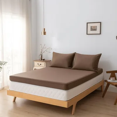Immagine prodotto di Lenzuolo con angoli (per materasso topper) 160x220 – Marrone caffè