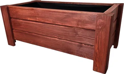 Obrázok produktu pre HolzGarden Drevený Kvetináč Obdĺžnikový Z Masívu Impregnovaný 80 x 32 x 40 cm 54 l Červená
