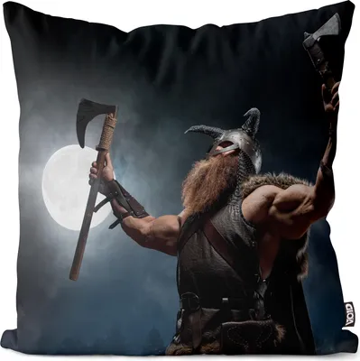 Produktbild von VOID Wikinger Krieger Mond Kissenbezug Kissenhülle Sofakissen Kissen Deko Outdoor-Kissen Dekokissen