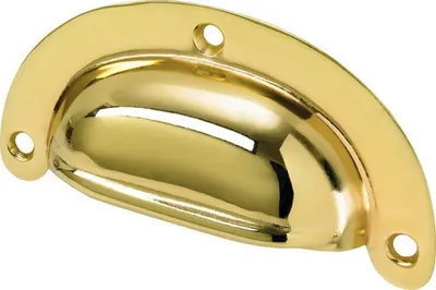 Produktbild von Möbelgriff Muschelgriff Stahl vermessingt LxBxH 20/95/48 mm
