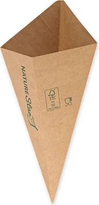 Produktbild von NATURE Star Pommes-Frites-Spitztüte (B)280 x (H)167 mm braun 25 Stück