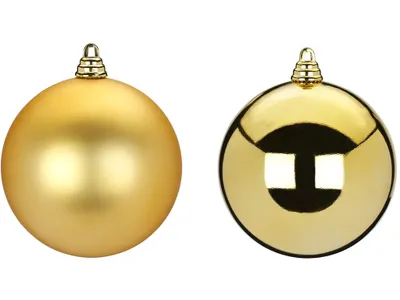 Produktbild von Set Weihnachtsschmuck 2 Stück: Ornamente rund gold mix 10 cm