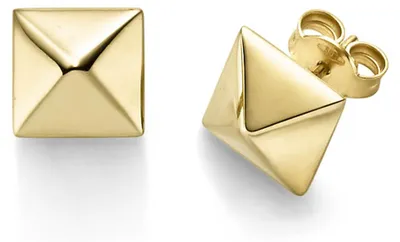 Produktbild von Paar Ohrstecker Pyramide 9mm Ohrschmuck aus 585 Gold Gelbgold schlicht