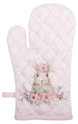 Produktbild von Clayre & Eef Ofenhandschuh 18x30 cm Rosa Baumwolle Kaninchen