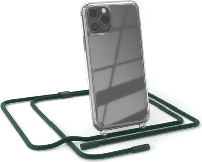 Produktbild von EAZY CASE Handykette für Apple iPhone 11 Pro, Clear Case aus Silikon, mit Umhängeband, abnehmbare Endstücke, Handyband in Grün