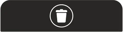 Produktbild von Hinweistafel aus verzinktem Stahl für Rubbermaid Recycling-Station Abfall | 125 Liter | Schwarz