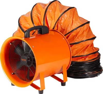 Produktbild von Bauventilator 255-W-AC-Motor Baugebläse 2830 U/min Baulüfter Gebläse 811 L/s (1893 CFM) Axiallüfter mit 10 m Schlauch Axialgebläse 79 dB Geräuschpegel Industrielüfter