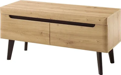 Produktbild von TV Lowboard im skandinavischen Design TIROL-61 Eiche Artisan mit schwarz B/H/T ca. 107/50/40cm