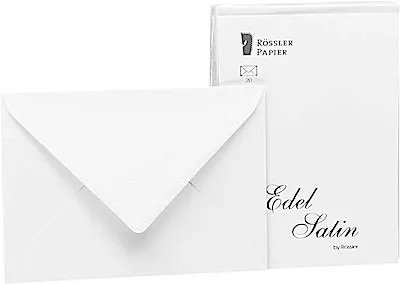 Produktbild von Edel Satin - Briefumschlagpack 20/C6 mit Seidenfutter Rössler weiß