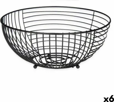 Obrázek produktu pro Černá kovová mísa na ovoce 28 x 12 x 28 cm (6 kusů)