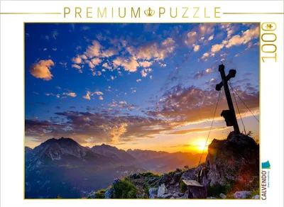 Produktbild von CALVENDO Puzzle Sonnenuntergang im Nationalpark Berchtesgaden | 1000 Teile Lege-Größe 64x48cm Foto-Puzzle für glückliche Stunden
