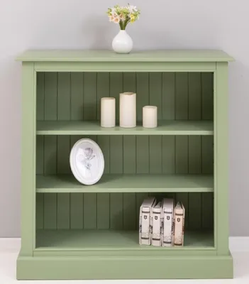 Produktbild von Casa Padrino Landhausstil Bücherschrank Grün 102 x 35 x H. 102 cm - Massivholz Schrank - Regalschrank - Wohnzimmerschrank - Büroschrank - Landhausstil Möbel - Landhausstil Einrichtung