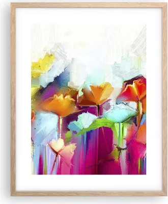 Produktbild von Gerahmtes Poster - Rahmen in heller Eiche - Blumen Wiese Sommer - 40x50 cm - Wand Bild - Wanddeko - Wandbilder - Wandposter - Bilderrahmen - Bilder - Kunstdruck - Wandbild - P2NPA40x50-4095