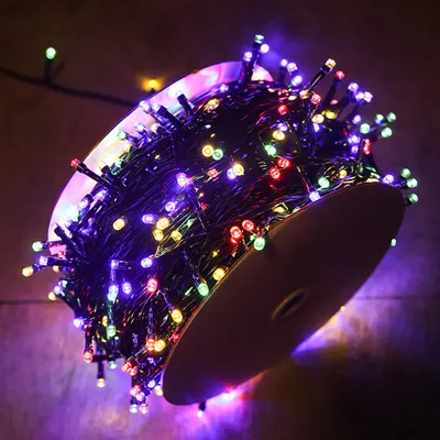 Imagen del producto de LILIIN: Iluminación navideña LED, 30 metros, 300 LEDs, multicolor, 8 modos de iluminación, enchufe para la Unión Europea, ideal para decoración interior