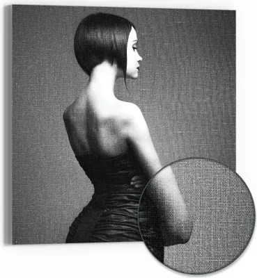 Produktbild von DEQORI Hybrid Leinwand Bild 50x50 cm 'Zarte Silhouetten' Wandbild Glas flach modern