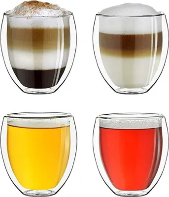 Productafbeelding van Famanu Latte Macchiato glazen, set van 4 - dubbelwandig, 400 ml