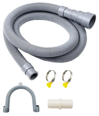 Abwasserschlauch für Waschmaschine, 2 m, mit Adaptern