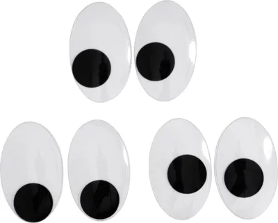 Produktbild von VBS Wackelaugen Maxi 6 Stück Oval, 6,5 x 4 cm