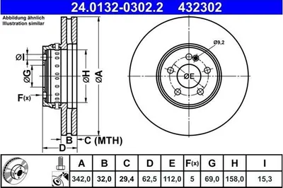 Zdjęcie produktu dla Tarcza Hamulcowa Db Przód W213/X253/C257 2,0-3,0 D 15-
