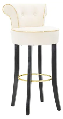 Produktbild von Barhocker Luxy Creme mit Gepolsterter Rückenlehne und Holzbeinen